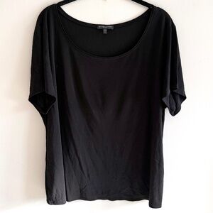 Eileen Fisher Black 100% Silk Scoop Neck Top | Women’s 1X | Capsule Staple
